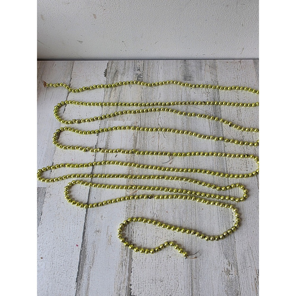 Vintage mercury glass green Garland 200" Xmas tree ball